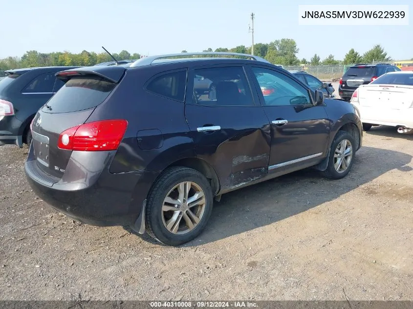 2013 Nissan Rogue Sv VIN: JN8AS5MV3DW622939 Lot: 40310008