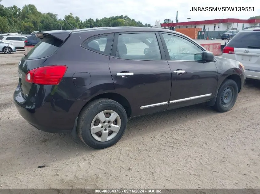 2013 Nissan Rogue S VIN: JN8AS5MV5DW139551 Lot: 40364375