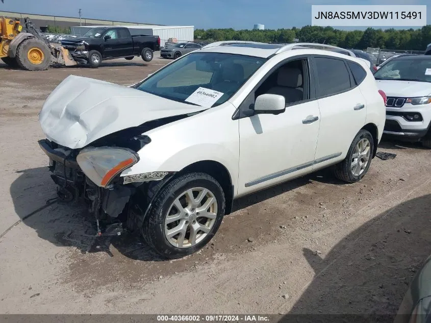 JN8AS5MV3DW115491 2013 Nissan Rogue Sv W/Sl Pkg