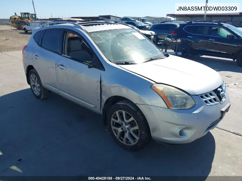 2013 Nissan Rogue Sv W/Sl Pkg VIN: JN8AS5MT0DW003309 Lot: 40428188