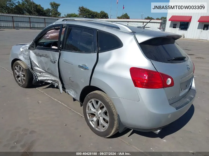 2013 Nissan Rogue Sv W/Sl Pkg VIN: JN8AS5MT0DW003309 Lot: 40428188