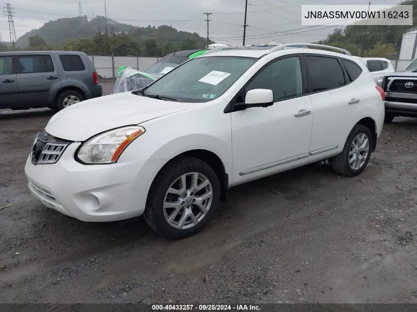 2013 Nissan Rogue Sv W/Sl Pkg VIN: JN8AS5MV0DW116243 Lot: 40433257