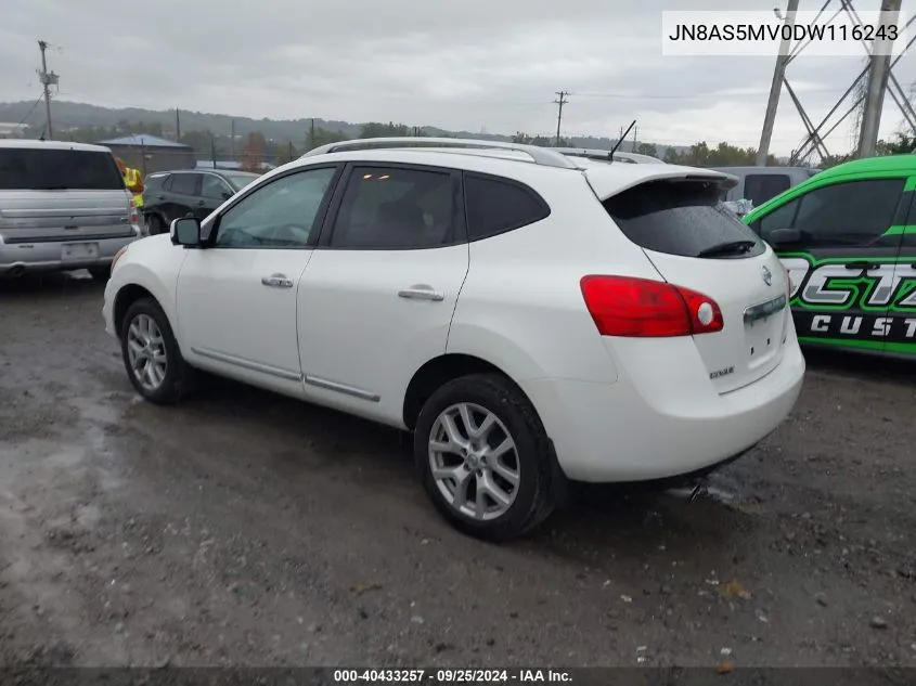 2013 Nissan Rogue Sv W/Sl Pkg VIN: JN8AS5MV0DW116243 Lot: 40433257