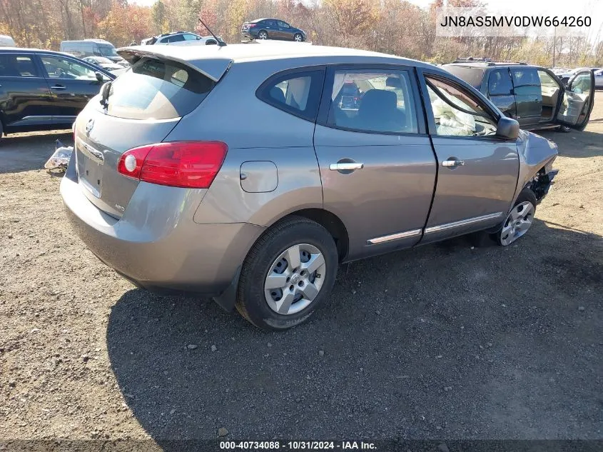 2013 Nissan Rogue S VIN: JN8AS5MV0DW664260 Lot: 40734088