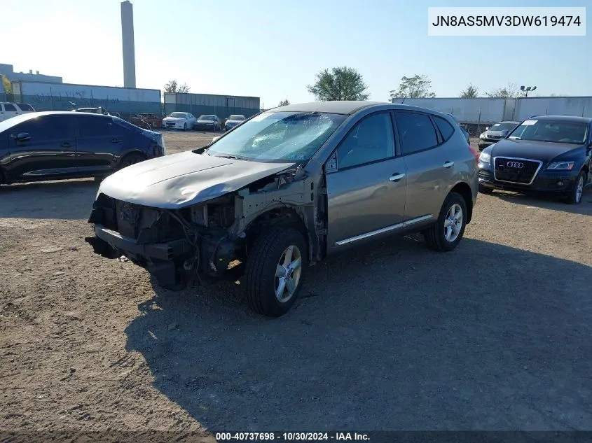 2013 Nissan Rogue S VIN: JN8AS5MV3DW619474 Lot: 40737698