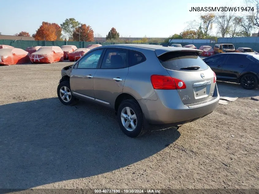 2013 Nissan Rogue S VIN: JN8AS5MV3DW619474 Lot: 40737698