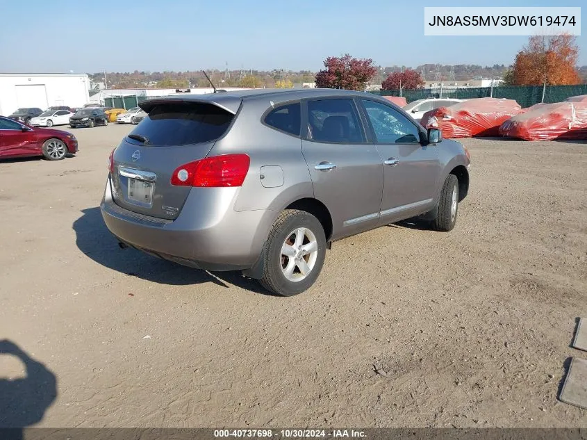 2013 Nissan Rogue S VIN: JN8AS5MV3DW619474 Lot: 40737698