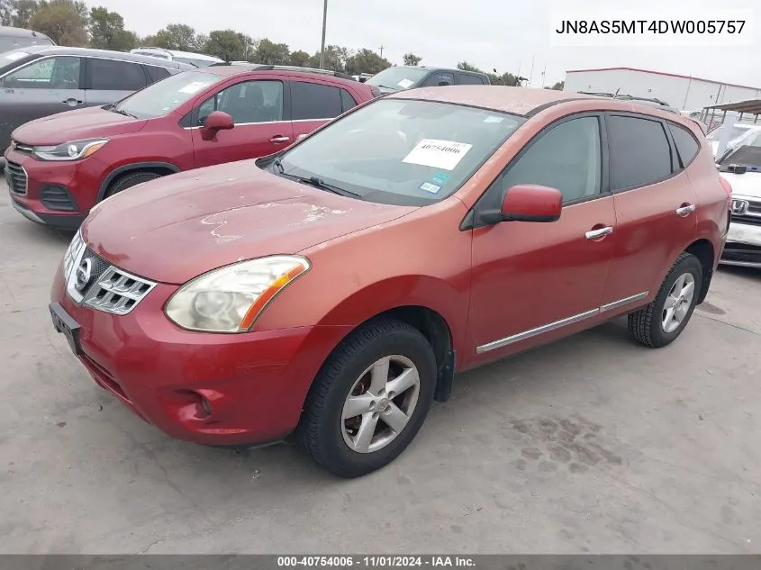 2013 Nissan Rogue S VIN: JN8AS5MT4DW005757 Lot: 40754006