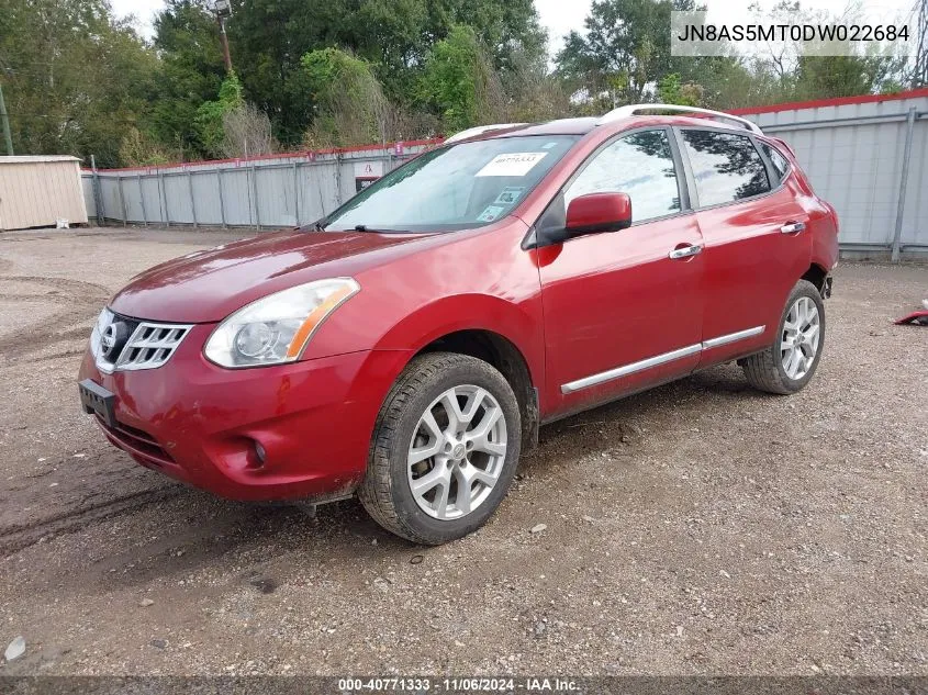 2013 Nissan Rogue Sv W/Sl Pkg VIN: JN8AS5MT0DW022684 Lot: 40771333