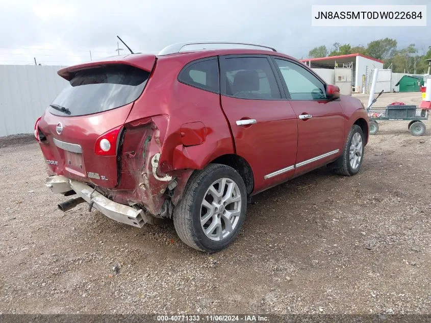 2013 Nissan Rogue Sv W/Sl Pkg VIN: JN8AS5MT0DW022684 Lot: 40771333