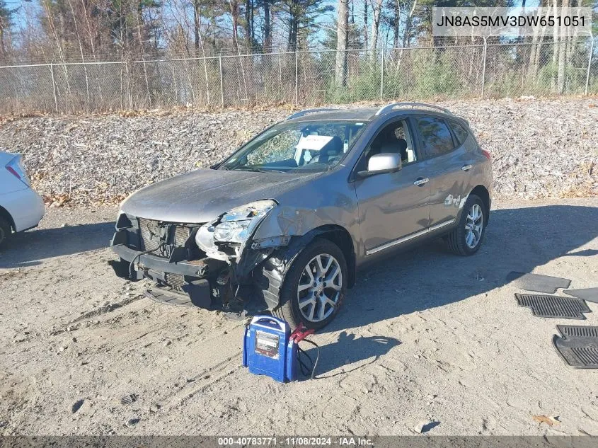 2013 Nissan Rogue Sv W/Sl Pkg VIN: JN8AS5MV3DW651051 Lot: 40783771