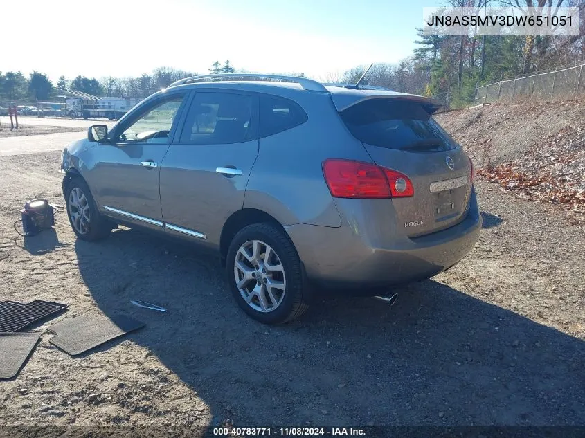 2013 Nissan Rogue Sv W/Sl Pkg VIN: JN8AS5MV3DW651051 Lot: 40783771