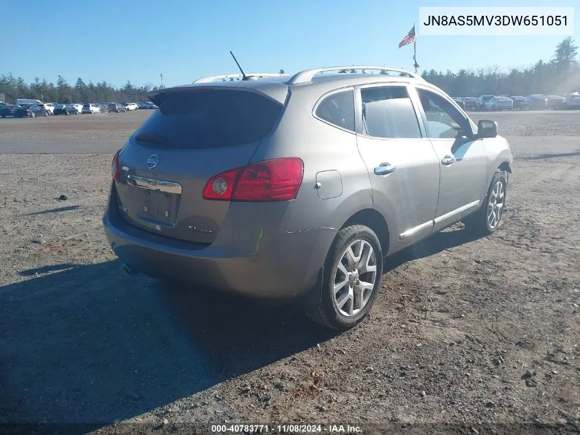 2013 Nissan Rogue Sv W/Sl Pkg VIN: JN8AS5MV3DW651051 Lot: 40783771