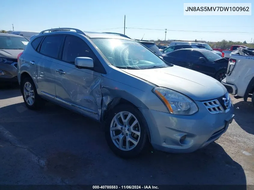 2013 Nissan Rogue Sv W/Sl Pkg VIN: JN8AS5MV7DW100962 Lot: 40785583