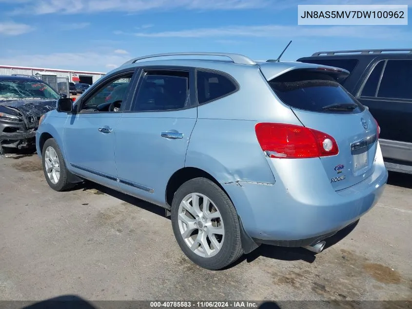 2013 Nissan Rogue Sv W/Sl Pkg VIN: JN8AS5MV7DW100962 Lot: 40785583