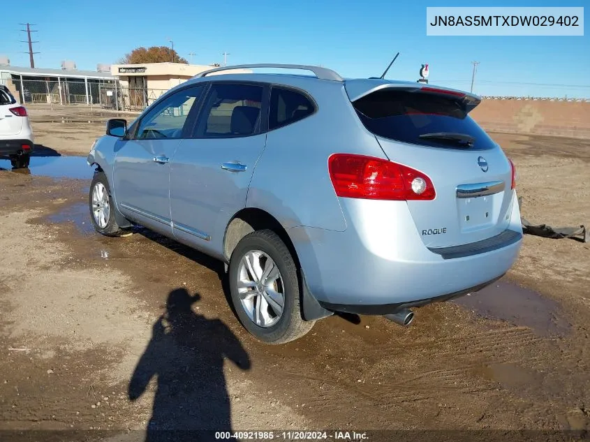 2013 Nissan Rogue Sv VIN: JN8AS5MTXDW029402 Lot: 40921985