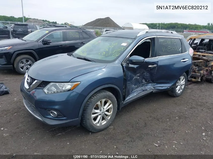 2014 Nissan Rogue VIN: 5N1AT2MV6EC820212 Lot: 12061190