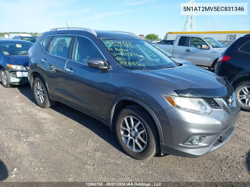 2014 Nissan Rogue S/Sl/Sv VIN: 5N1AT2MV5EC831346 Lot: 12063785