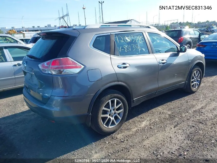 5N1AT2MV5EC831346 2014 Nissan Rogue S/Sl/Sv