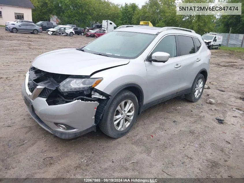 2014 Nissan Rogue VIN: 5N1AT2MV6EC847474 Lot: 12067585