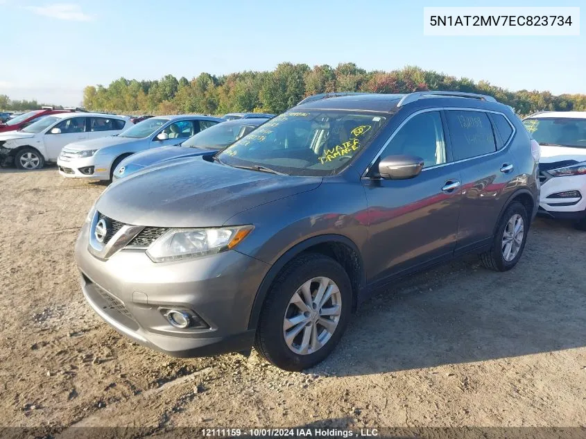 2014 Nissan Rogue S/Sl/Sv VIN: 5N1AT2MV7EC823734 Lot: 12111159