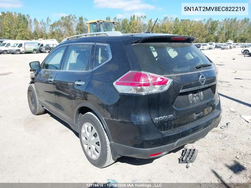 2014 Nissan Rogue VIN: 5N1AT2MV8EC822219 Lot: 12116618