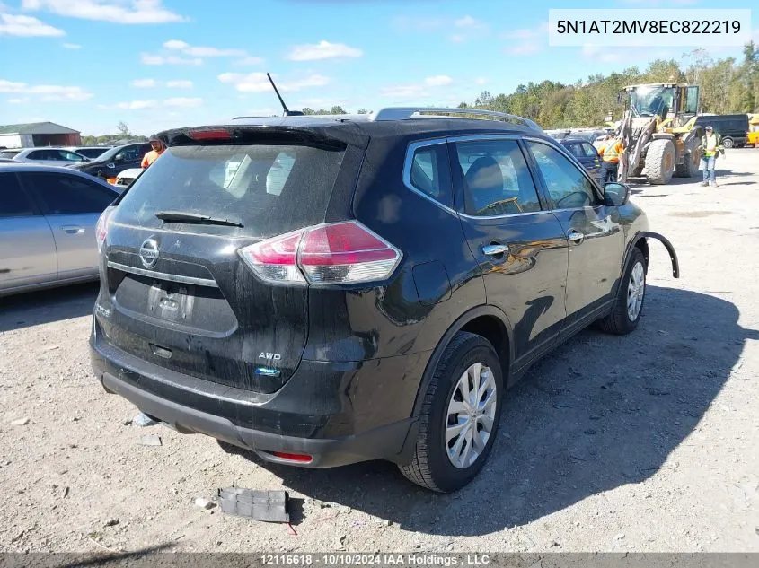 2014 Nissan Rogue VIN: 5N1AT2MV8EC822219 Lot: 12116618