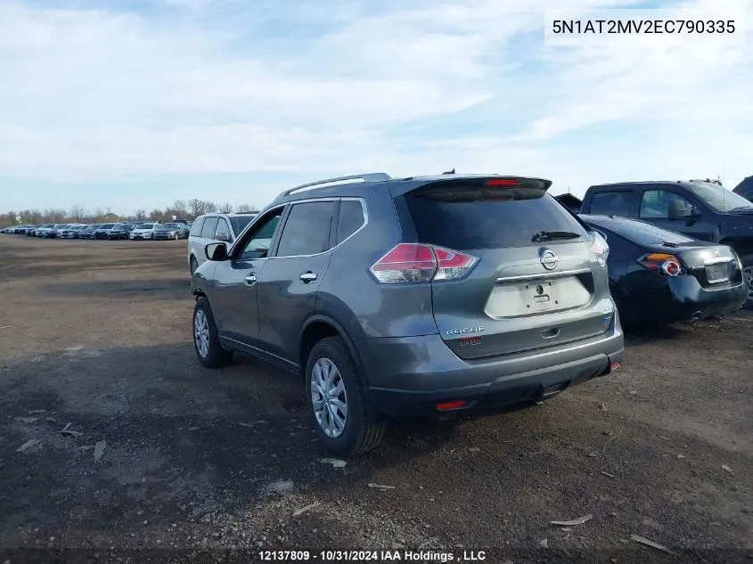 2014 Nissan Rogue VIN: 5N1AT2MV2EC790335 Lot: 12137809