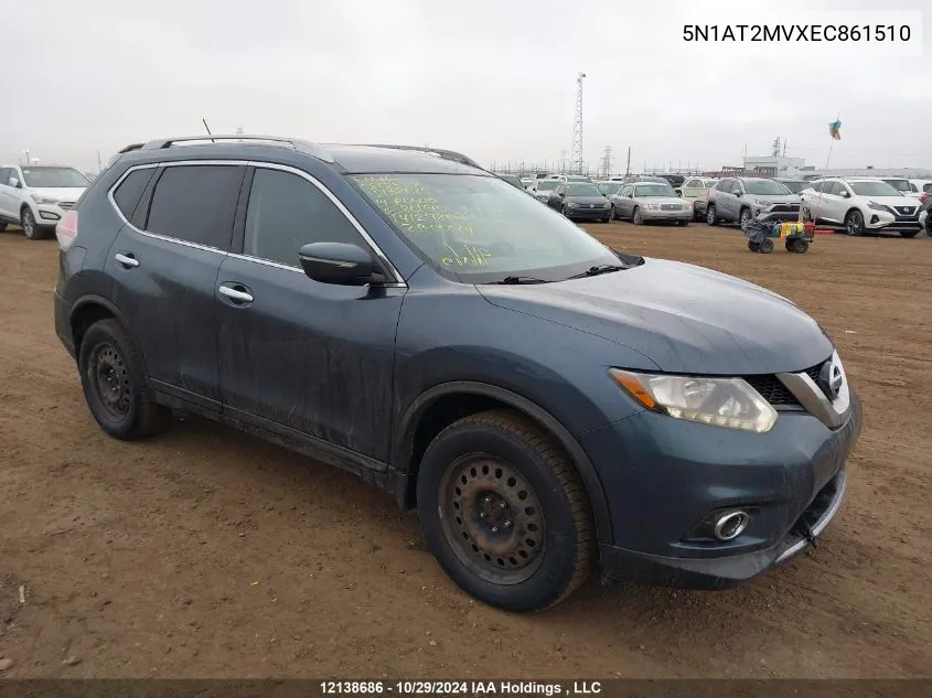 2014 Nissan Rogue VIN: 5N1AT2MVXEC861510 Lot: 12138686