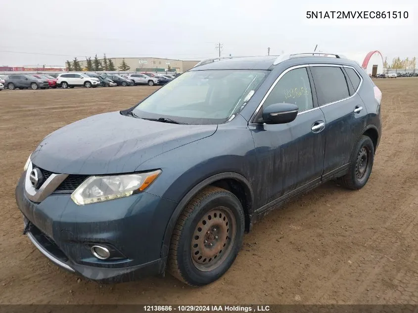 2014 Nissan Rogue VIN: 5N1AT2MVXEC861510 Lot: 12138686