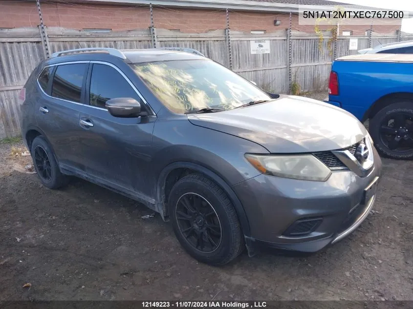 2014 Nissan Rogue VIN: 5N1AT2MTXEC767500 Lot: 12149223