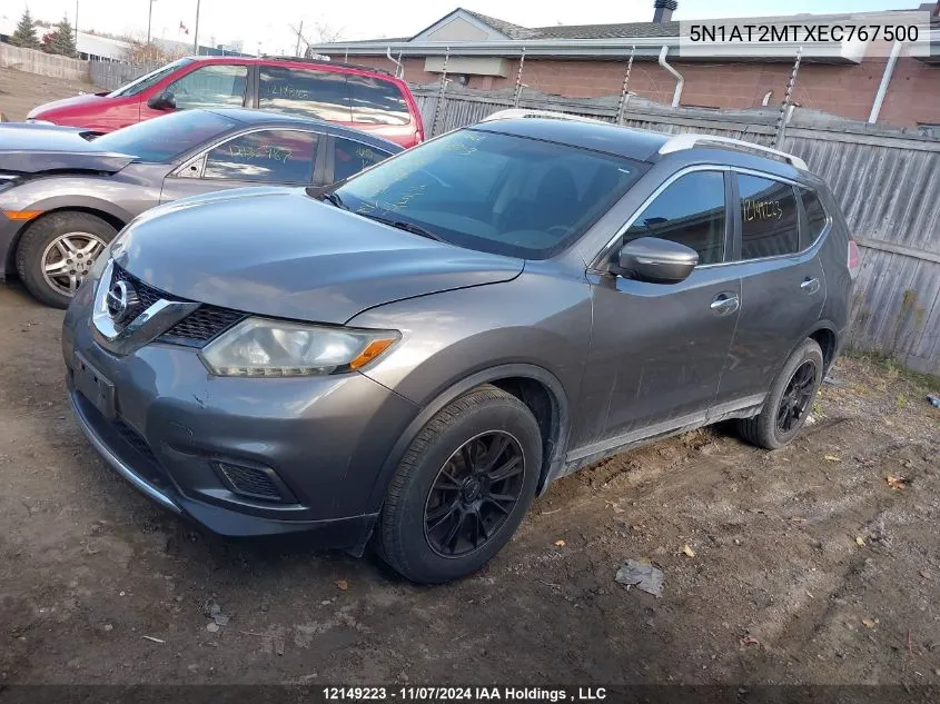 2014 Nissan Rogue VIN: 5N1AT2MTXEC767500 Lot: 12149223