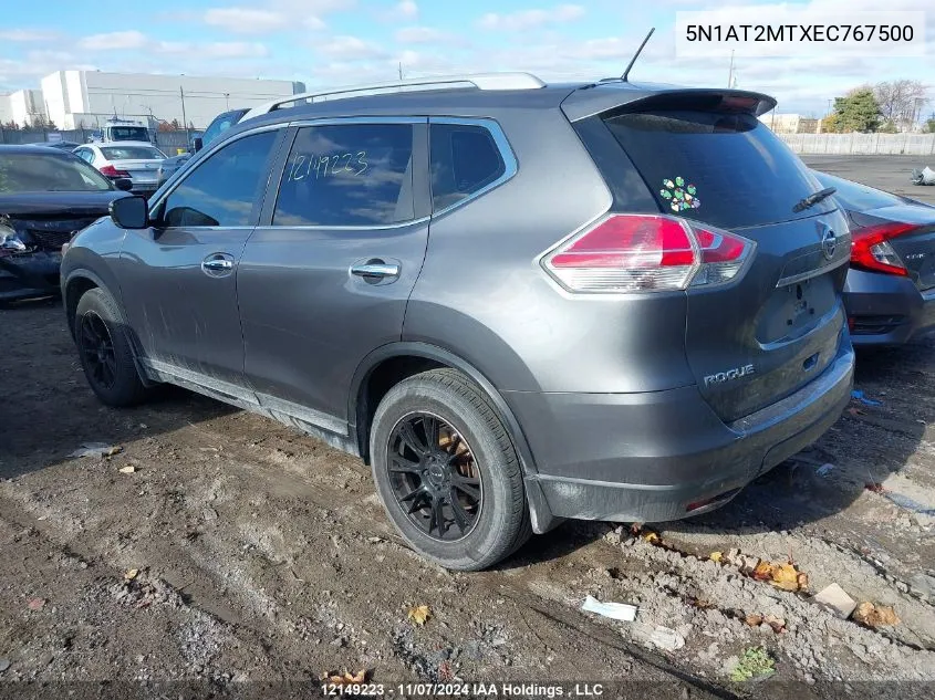 2014 Nissan Rogue VIN: 5N1AT2MTXEC767500 Lot: 12149223