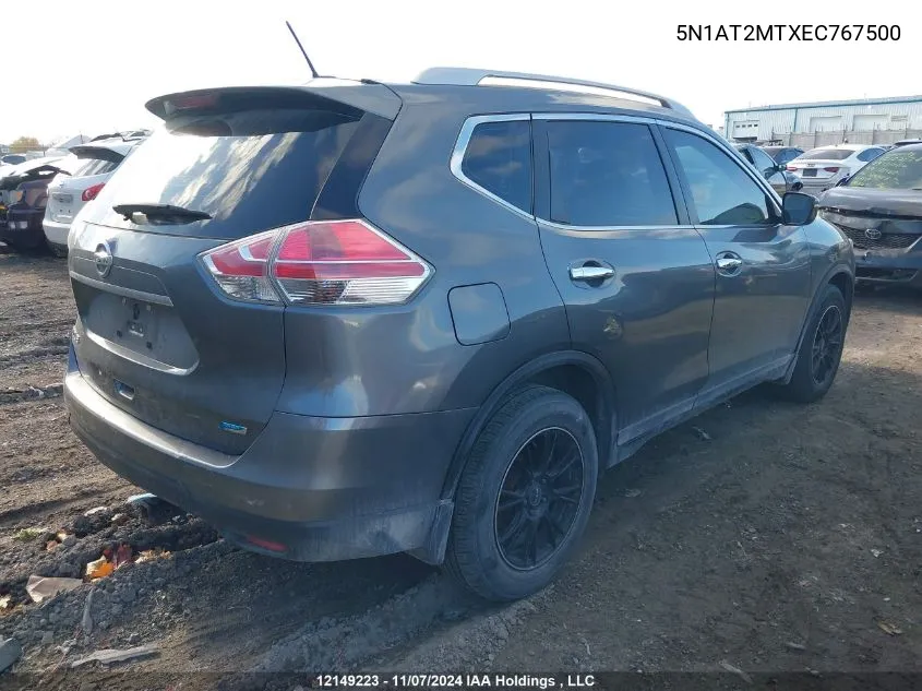 2014 Nissan Rogue VIN: 5N1AT2MTXEC767500 Lot: 12149223