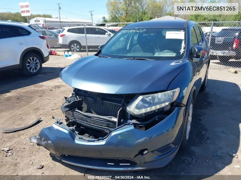 2014 Nissan Rogue S VIN: 5N1AT2MV6EC851265 Lot: 39320027