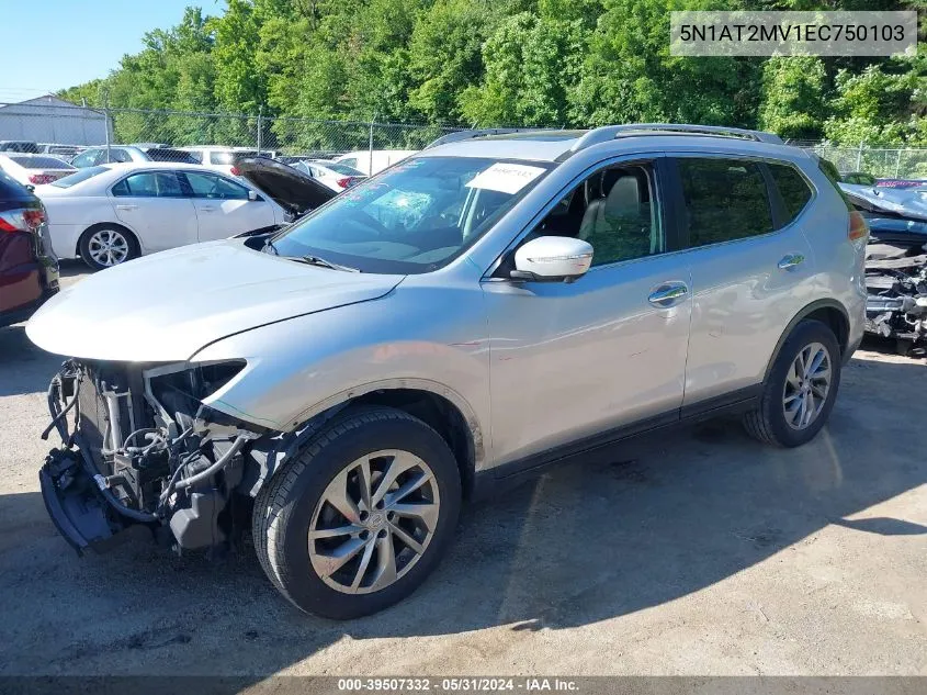 2014 Nissan Rogue Sl VIN: 5N1AT2MV1EC750103 Lot: 39507332