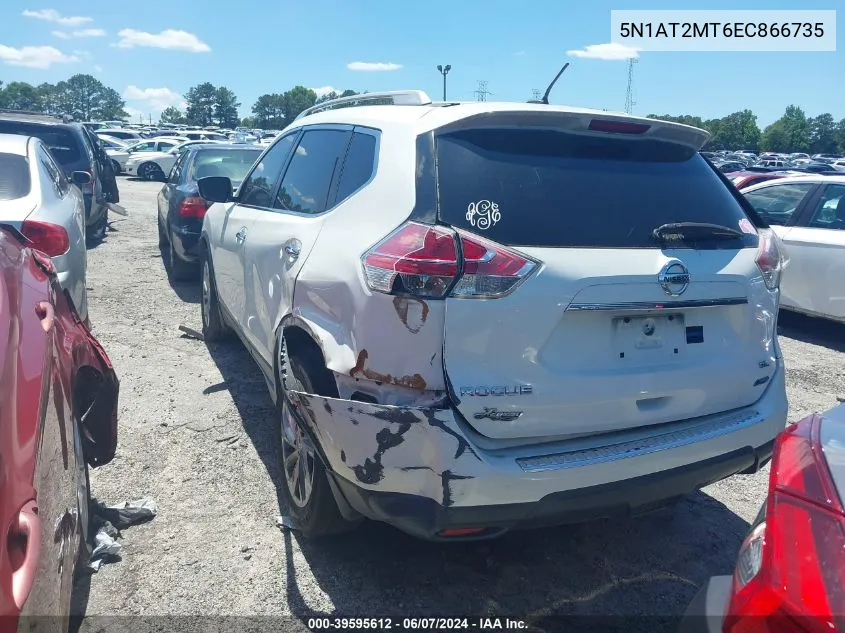 2014 Nissan Rogue Sl VIN: 5N1AT2MT6EC866735 Lot: 39595612