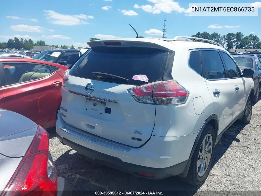 2014 Nissan Rogue Sl VIN: 5N1AT2MT6EC866735 Lot: 39595612