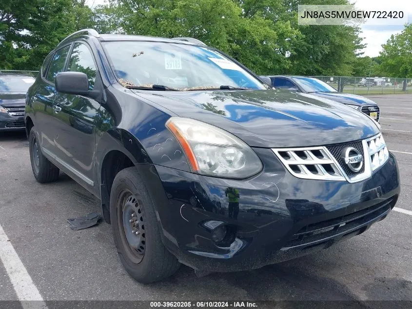 2014 Nissan Rogue Select S VIN: JN8AS5MV0EW722420 Lot: 39620205