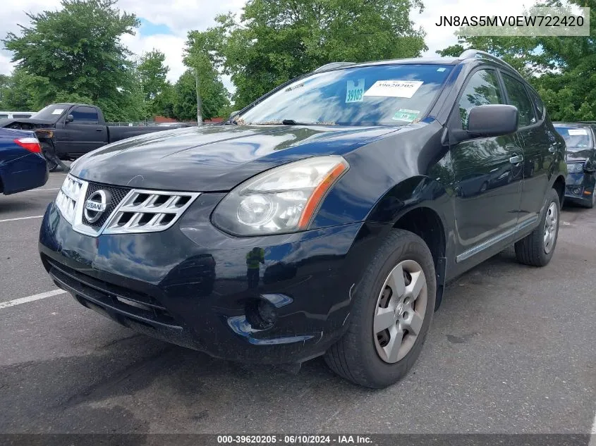 2014 Nissan Rogue Select S VIN: JN8AS5MV0EW722420 Lot: 39620205