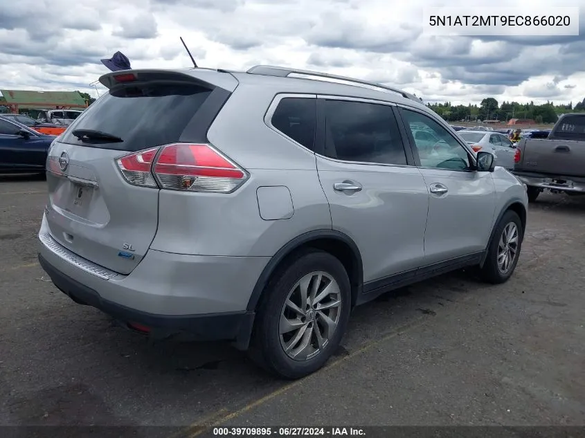 2014 Nissan Rogue Sl VIN: 5N1AT2MT9EC866020 Lot: 39709895