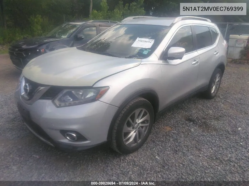 2014 Nissan Rogue Sl VIN: 5N1AT2MV0EC769399 Lot: 39828694