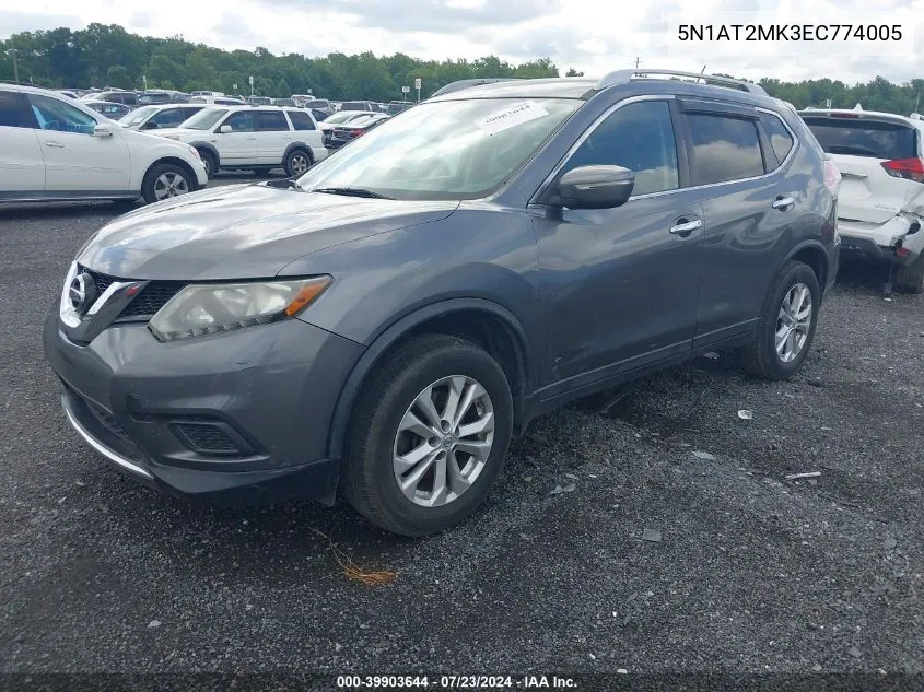 2014 Nissan Rogue Sv VIN: 5N1AT2MK3EC774005 Lot: 39903644