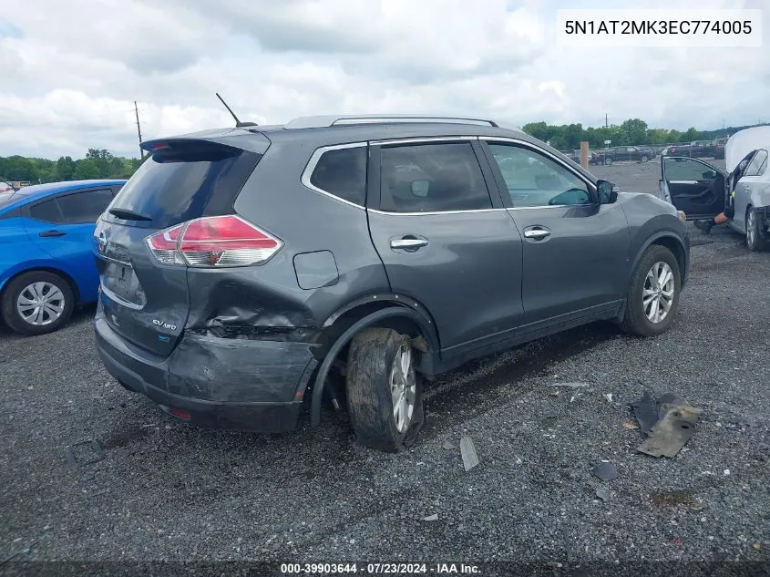 2014 Nissan Rogue Sv VIN: 5N1AT2MK3EC774005 Lot: 39903644