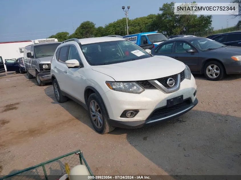 2014 Nissan Rogue Sl VIN: 5N1AT2MV0EC752344 Lot: 39923054