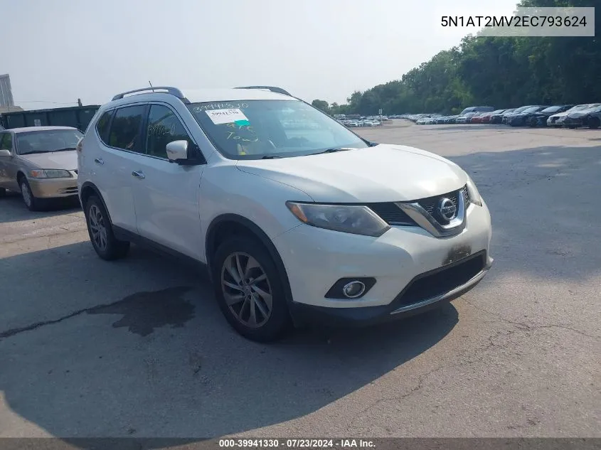 2014 Nissan Rogue Sl VIN: 5N1AT2MV2EC793624 Lot: 39941330