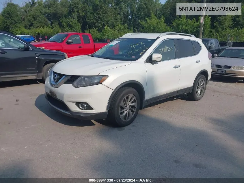 2014 Nissan Rogue Sl VIN: 5N1AT2MV2EC793624 Lot: 39941330