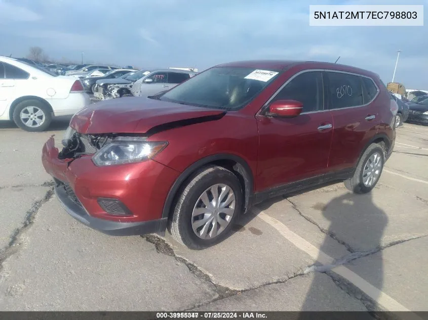 2014 Nissan Rogue S VIN: 5N1AT2MT7EC798803 Lot: 39955347