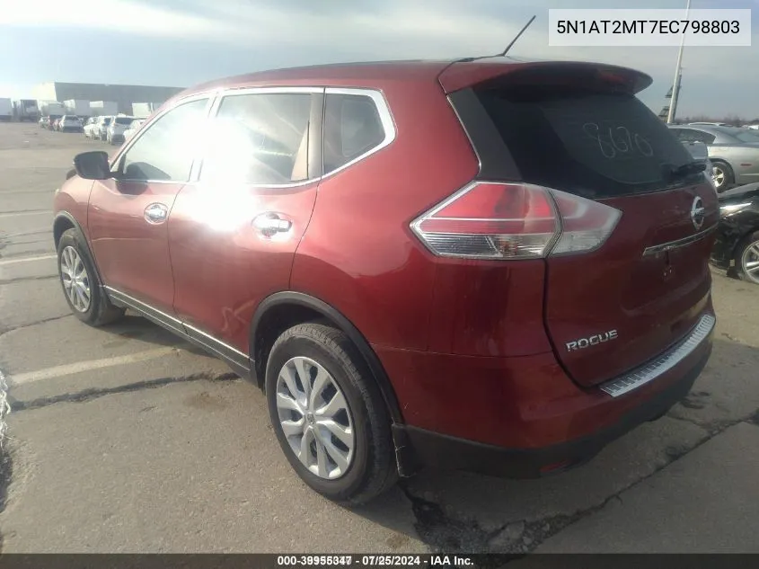 2014 Nissan Rogue S VIN: 5N1AT2MT7EC798803 Lot: 39955347