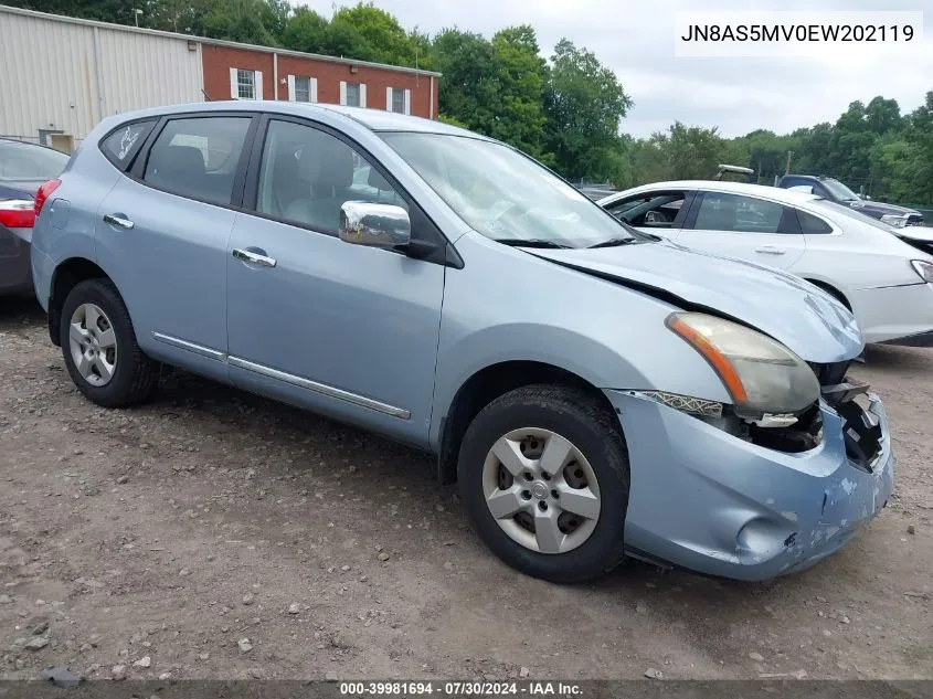 2014 Nissan Rogue Select S VIN: JN8AS5MV0EW202119 Lot: 39981694